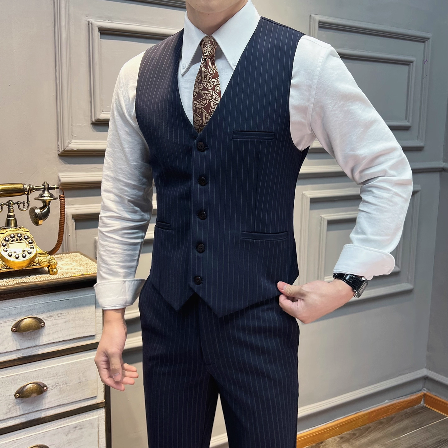 Men'S Grooming Club - 5XL-M( Vest + Pants) High-end Brand