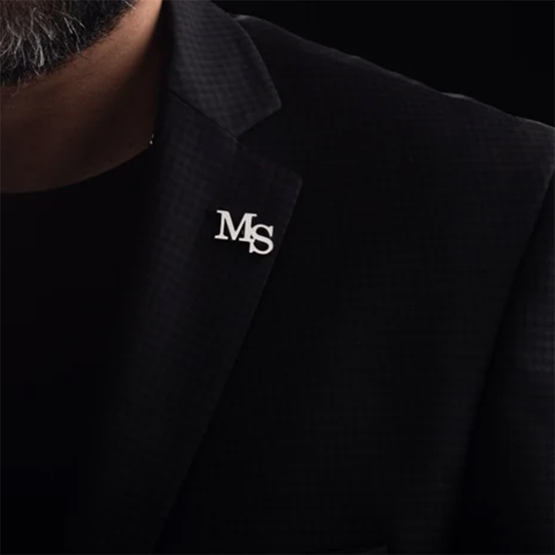 Men'S Grooming Set Gift - Fashion Name Initials Customized Brooches Steel