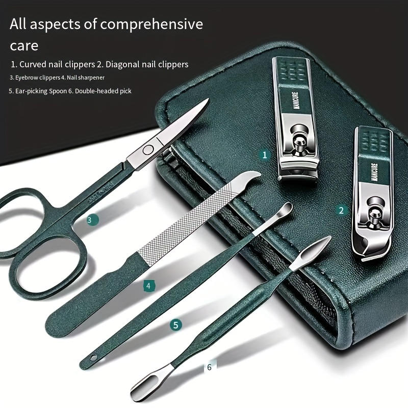 Men'S Grooming Set Gift - Nail Clipper Set, 6PCS Manicure Kit