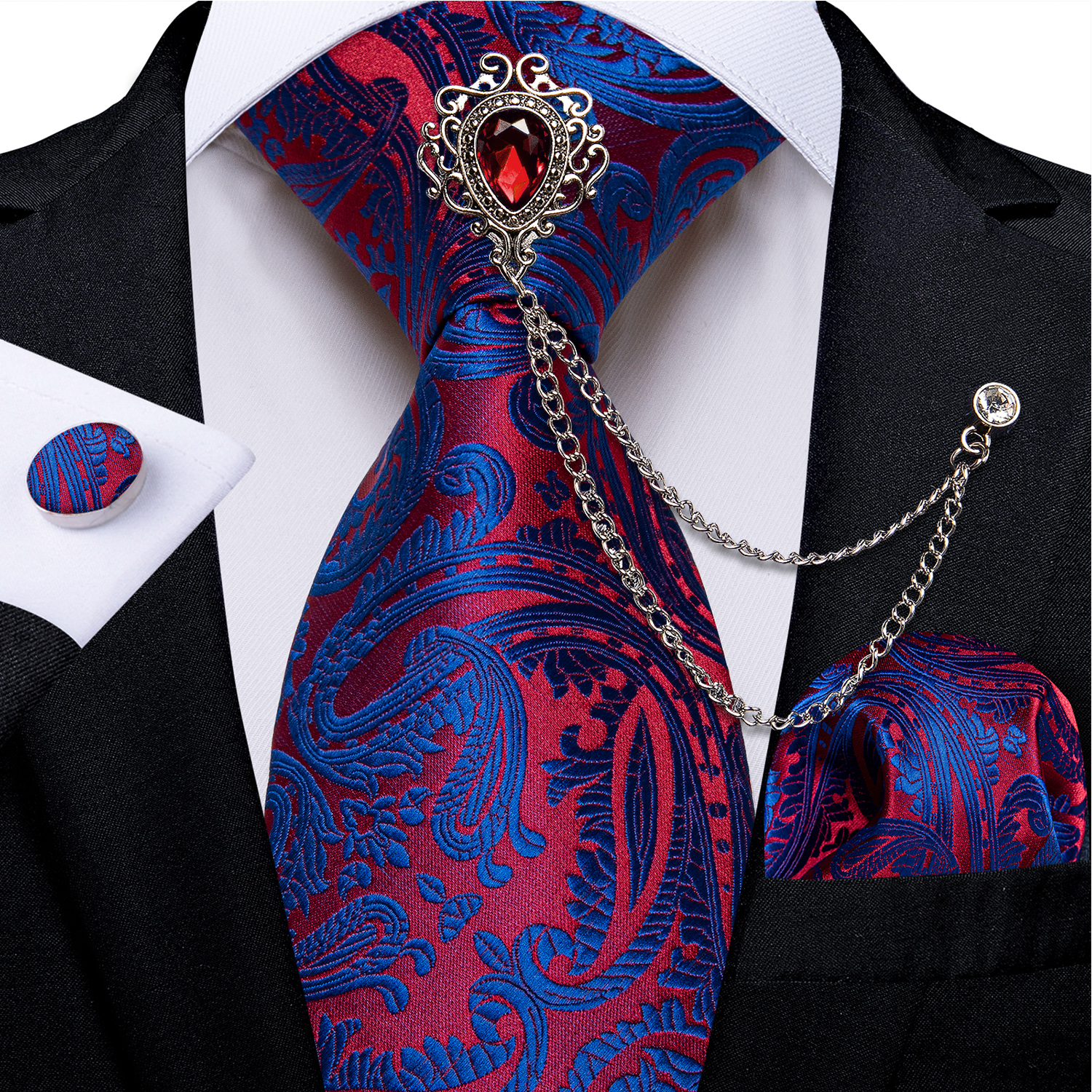 Men Tie with Luxury Blue Cryst - مراجعة Men'S Grooming Set Gift وسعره