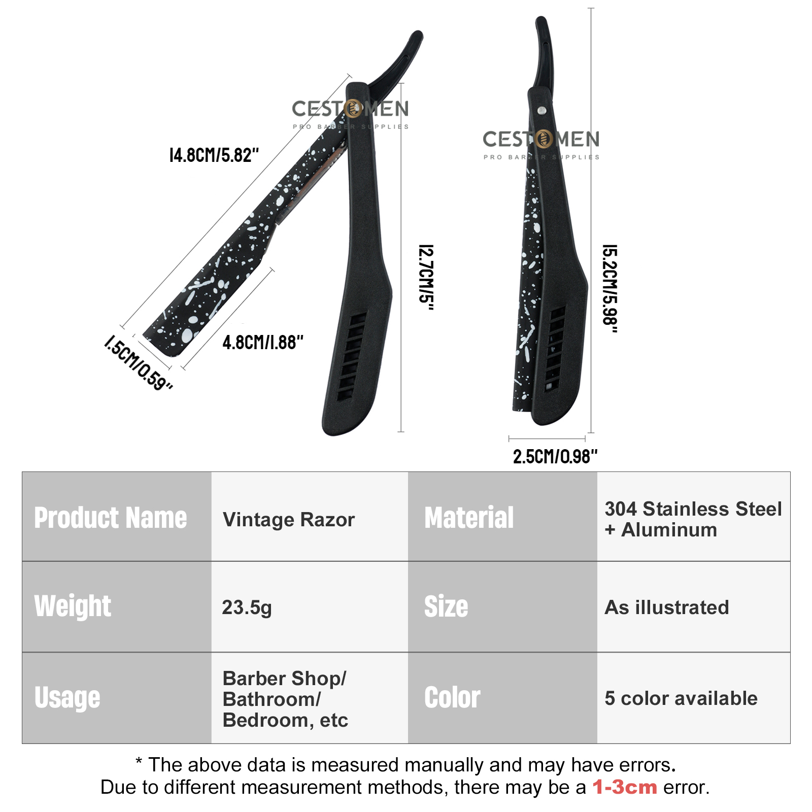 Newest 1PCS Men's Classic Fold - مراجعة Straight Razor Safety وسعره