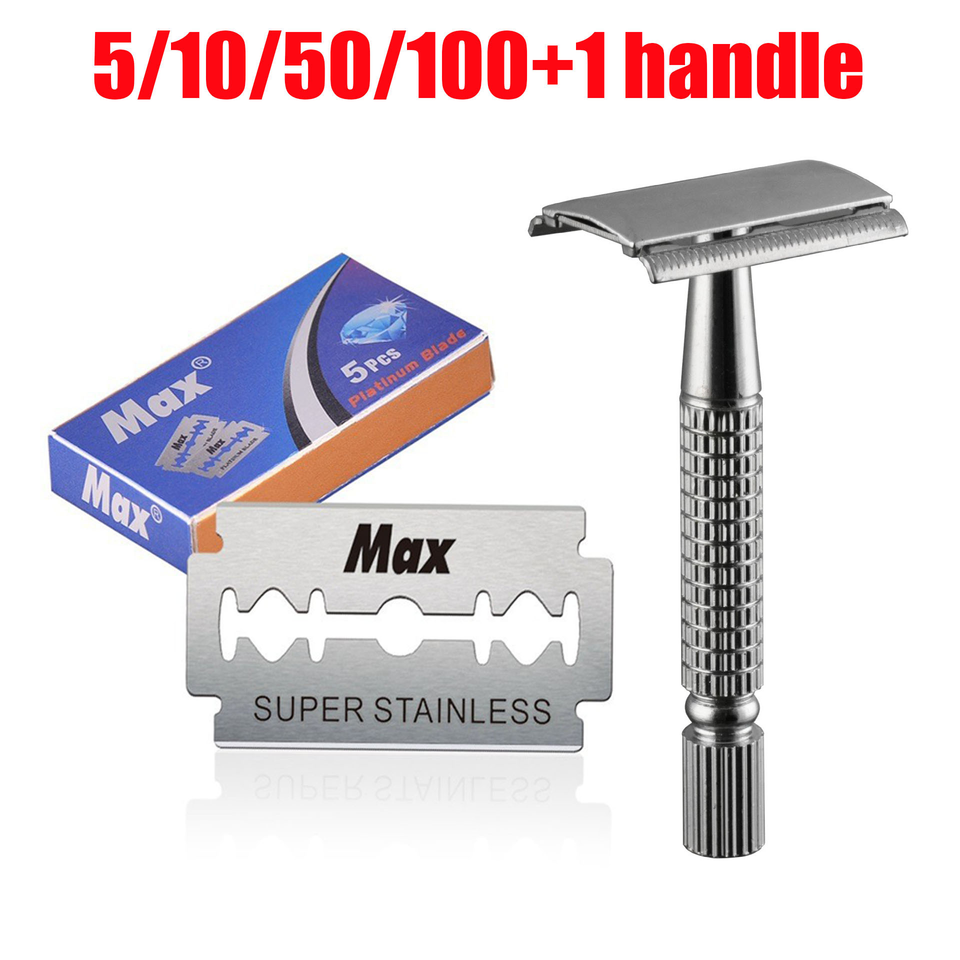 1 Pcs Shaving Razor + 5/10/50/ - مراجعة Straight Razor Safety وسعره