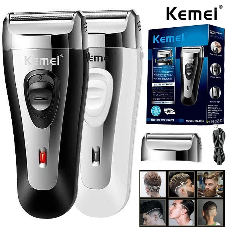 KM-9038 Powerful Rechargeable  - مراجعة Men'S Face Grooming وسعره