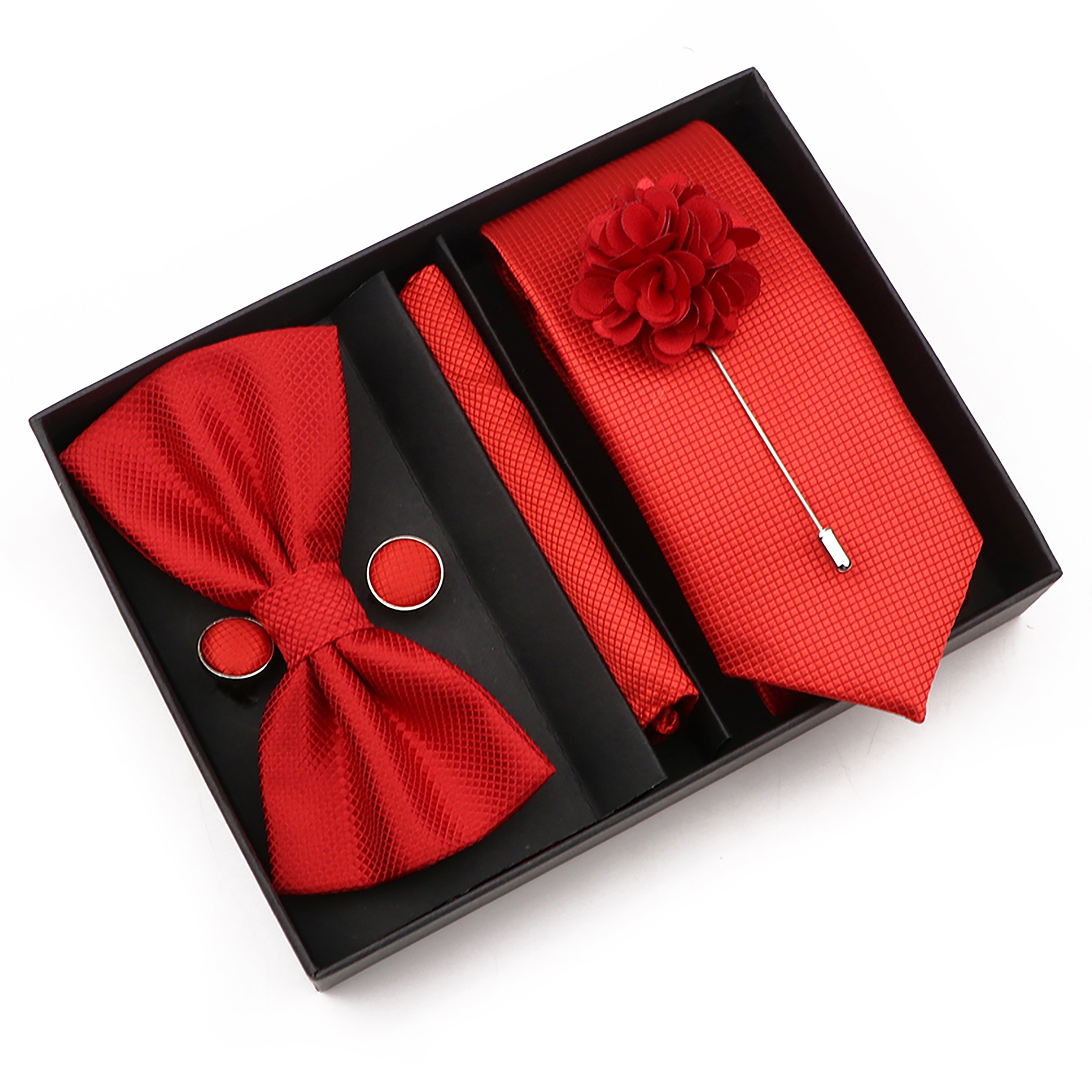 New Style Tie Set Solid Color  - مراجعة Men'S Grooming Set Gift وسعره