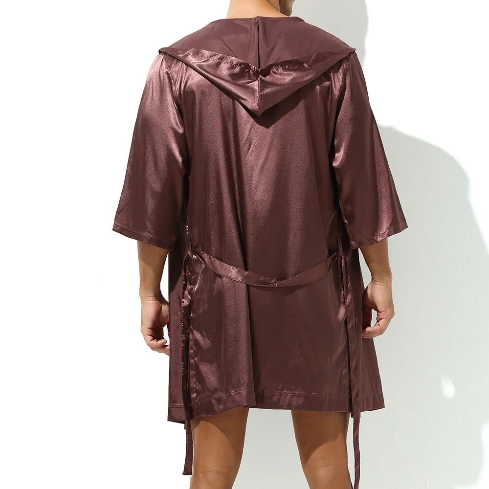 Men Hooded Robe Set Silk Satin - مراجعة Men'S Grooming Lounge وسعره