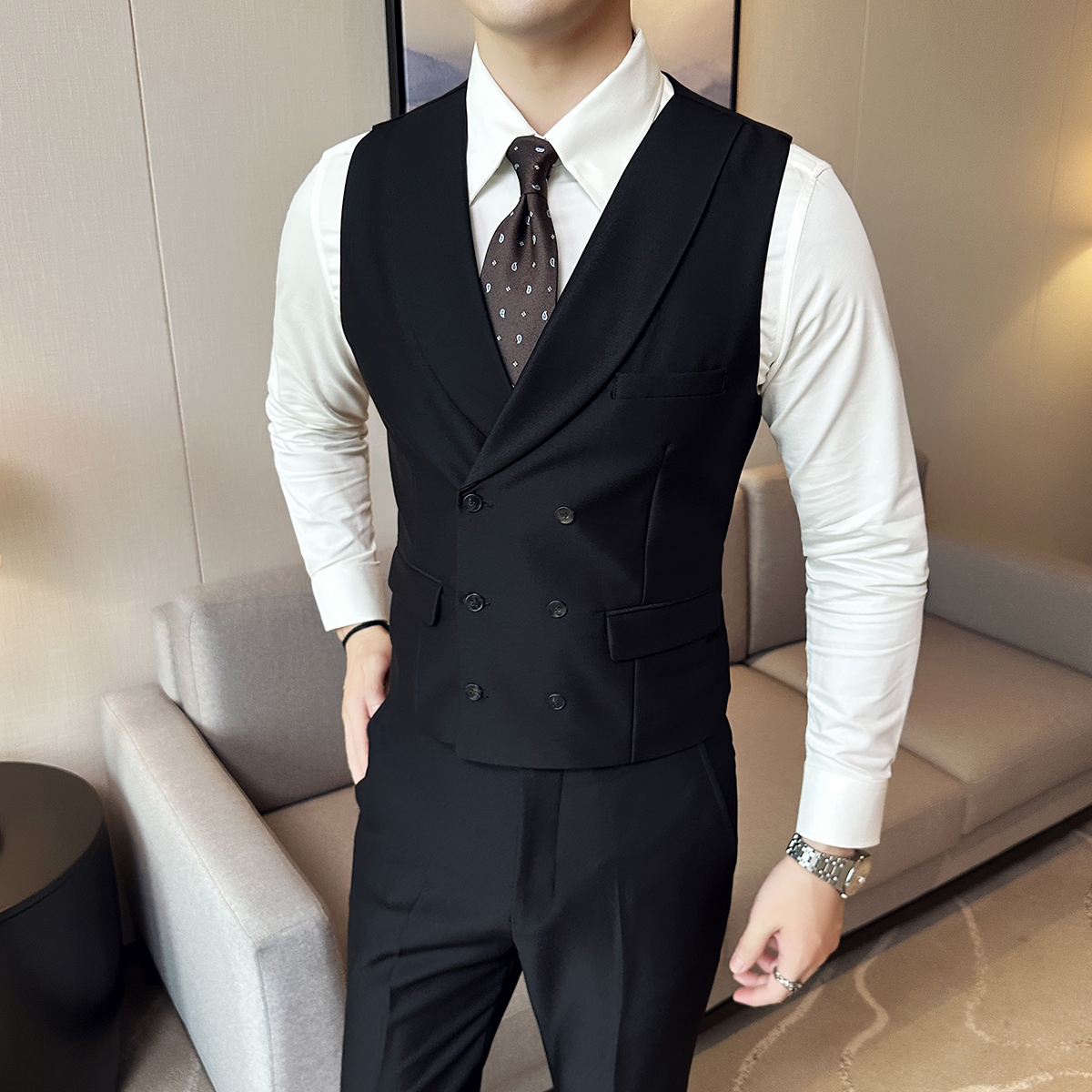 ( Vest + Pants) Men Luxury Dou - مراجعة Men'S Grooming Club وسعره