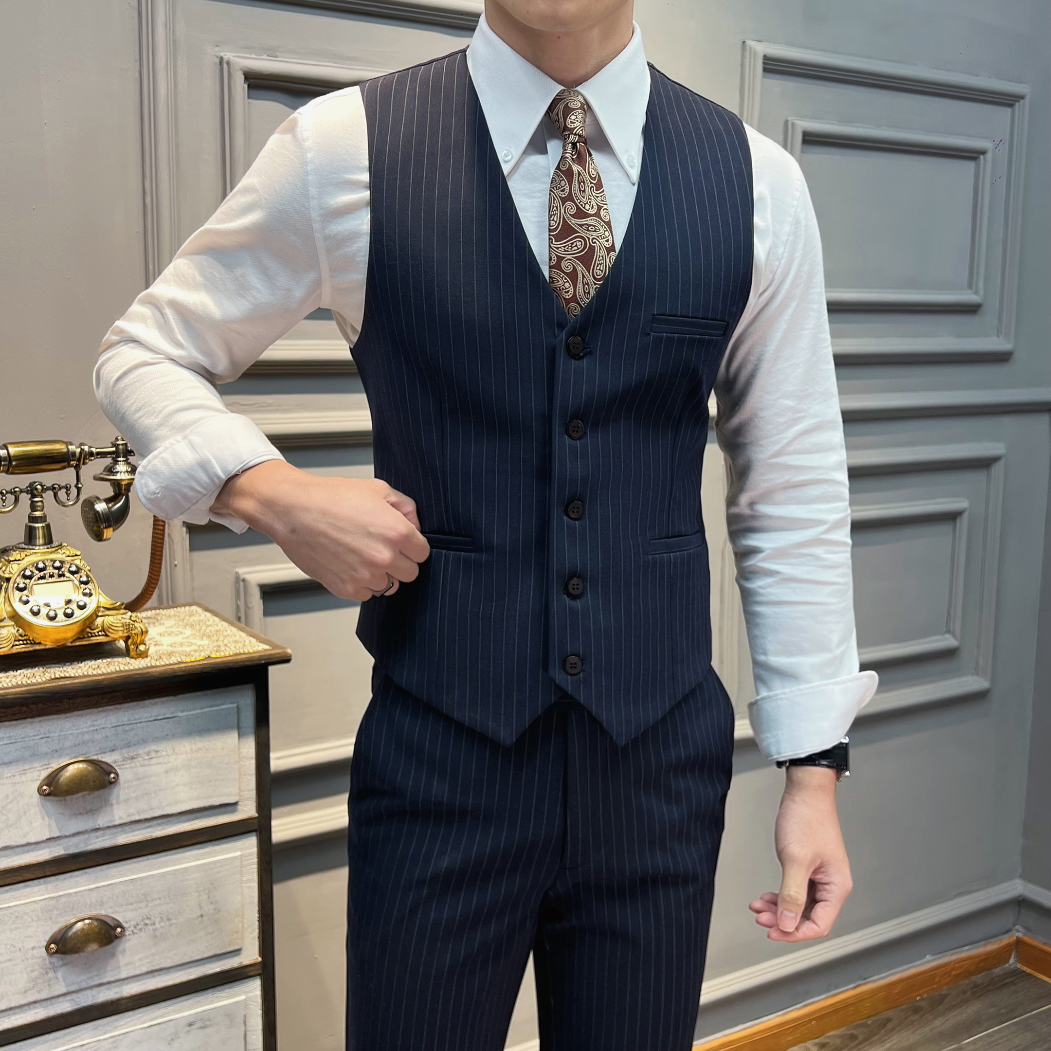 5XL-M( Vest + Pants) High-end  - مراجعة Men'S Grooming Club وسعره
