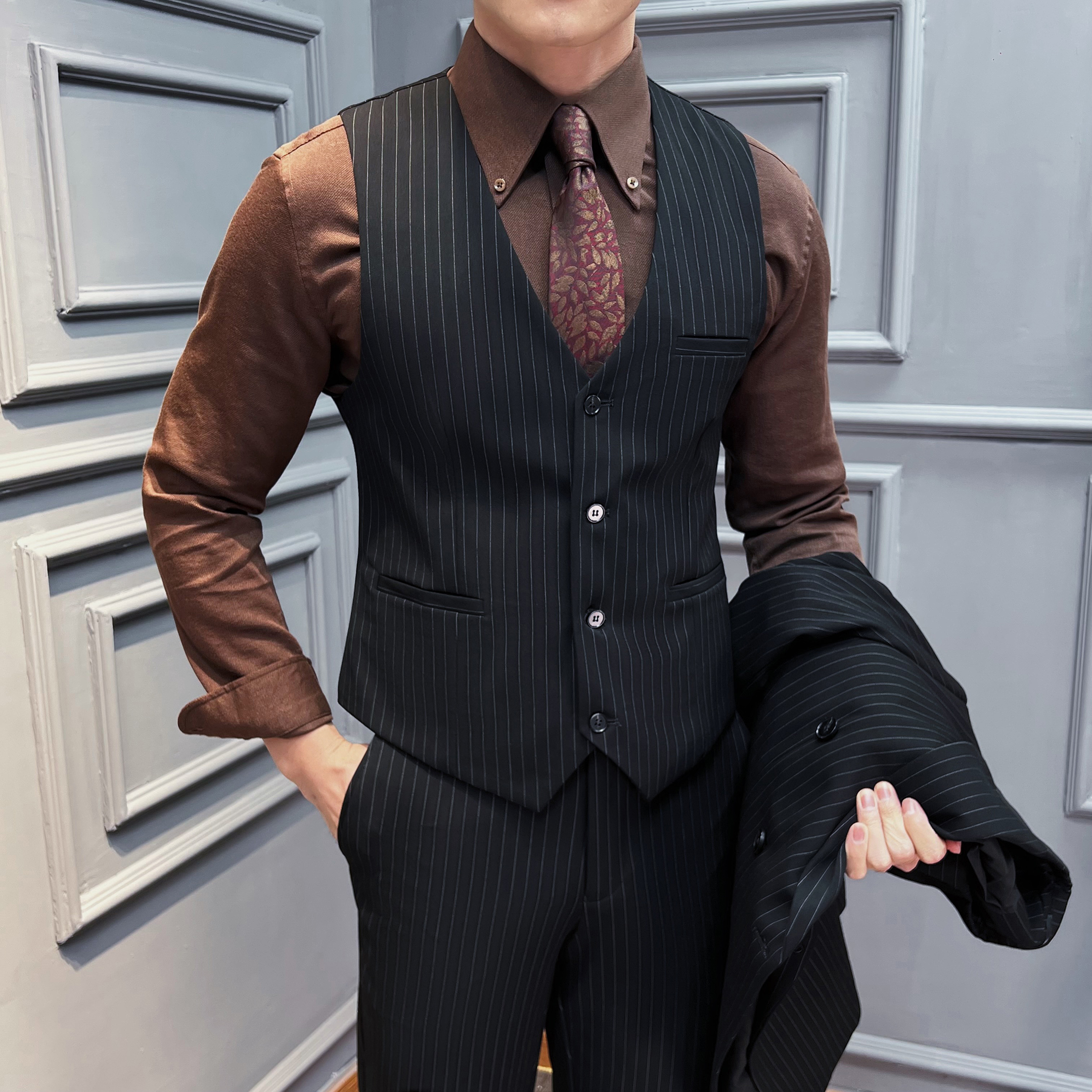 5XL-M( Vest + Pants) High-end  - مراجعة Men'S Grooming Club وسعره