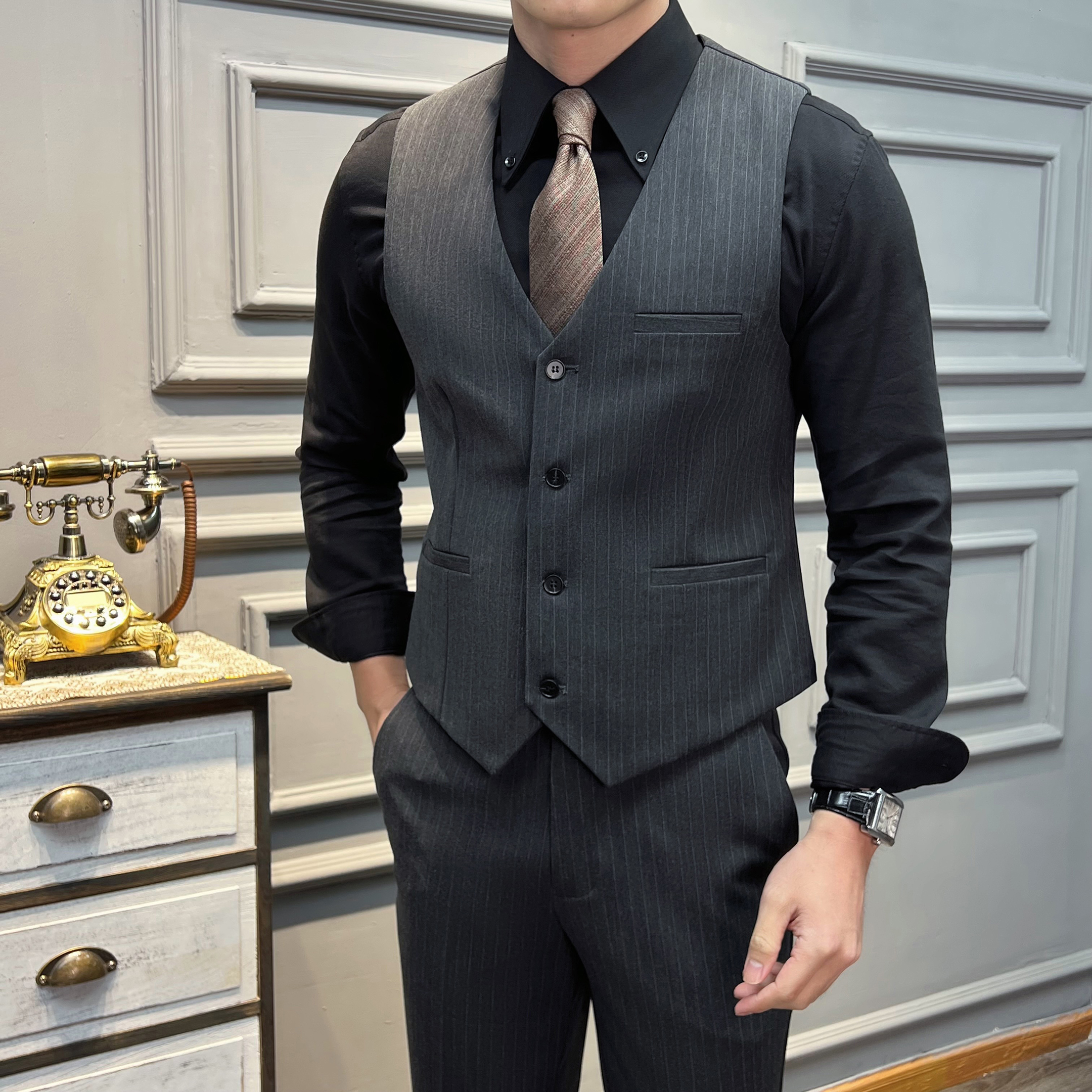 5XL-M( Vest + Pants) High-end  - مراجعة Men'S Grooming Club وسعره
