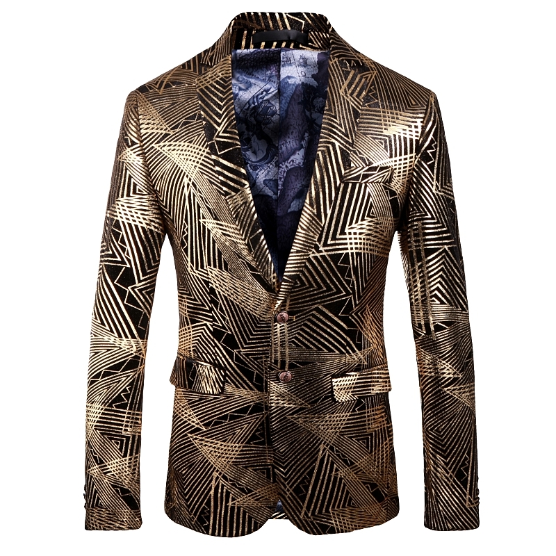 Luxury Gold Striped Print Blaz - مراجعة Men'S Grooming Club وسعره