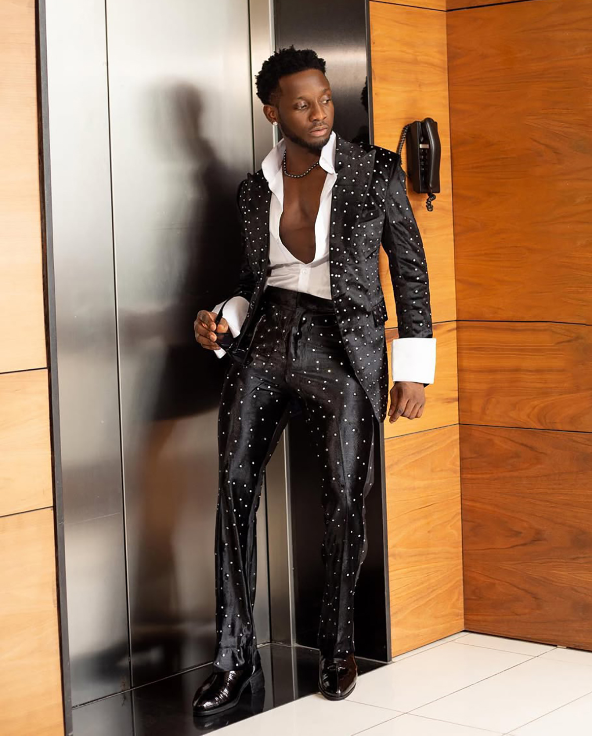 Spotted Pattern Fabric Satin W - مراجعة Men'S Grooming Spot وسعره