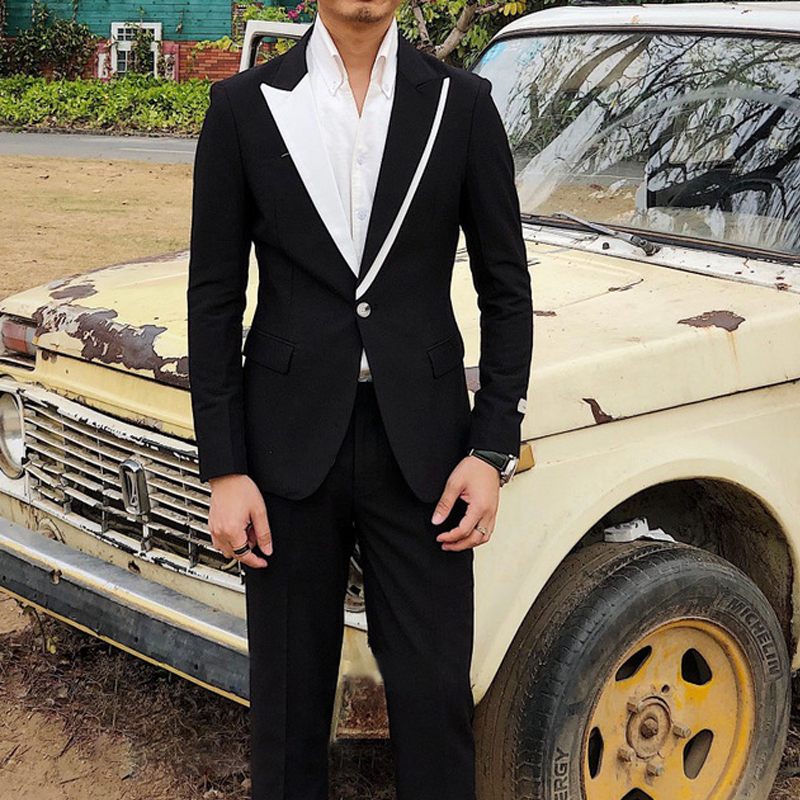 Casual Men Suits With Black Pa - مراجعة Men'S Grooming Club وسعره