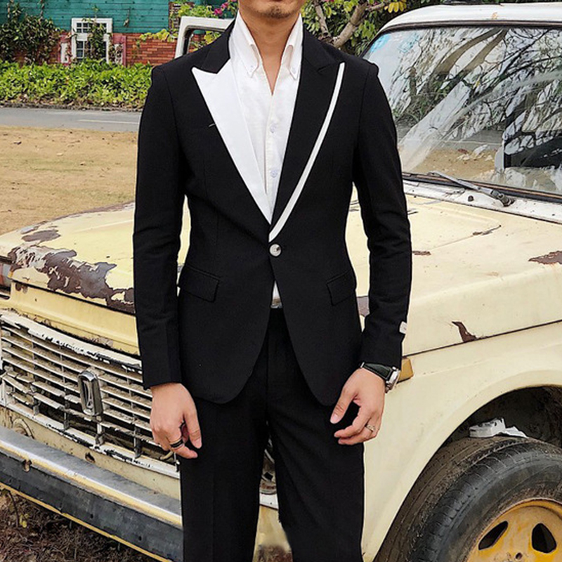 Casual Men Suits With Black Pa - مراجعة Men'S Grooming Club وسعره
