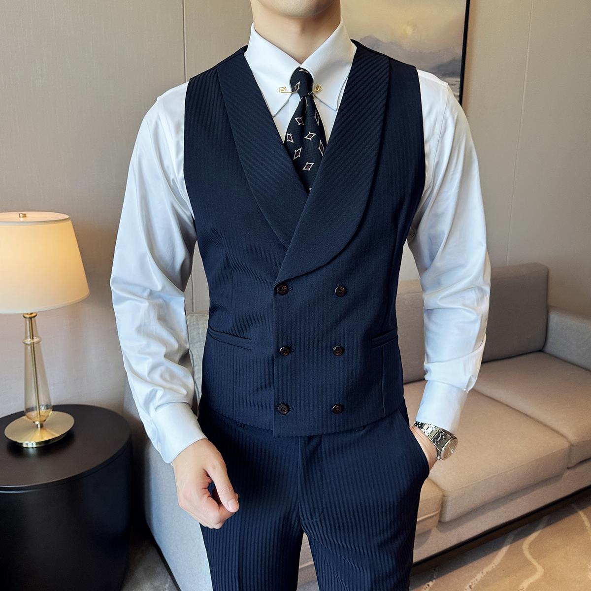 ( Vest + Pants) Men Luxury Str - مراجعة Men'S Grooming Club وسعره
