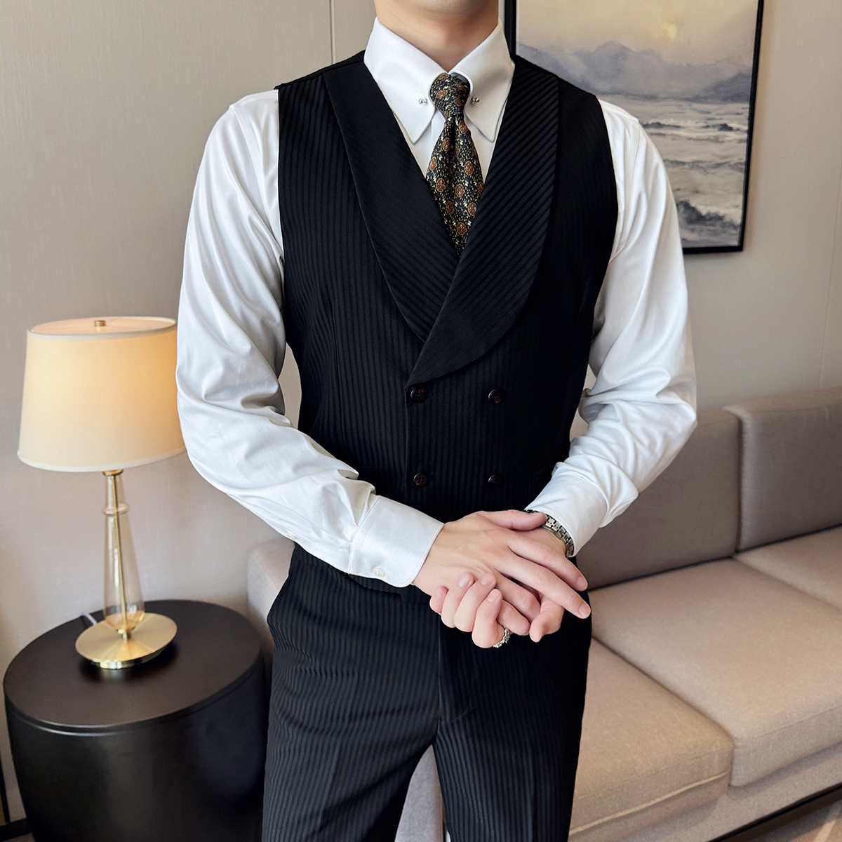 ( Vest + Pants) Men Luxury Str - مراجعة Men'S Grooming Club وسعره