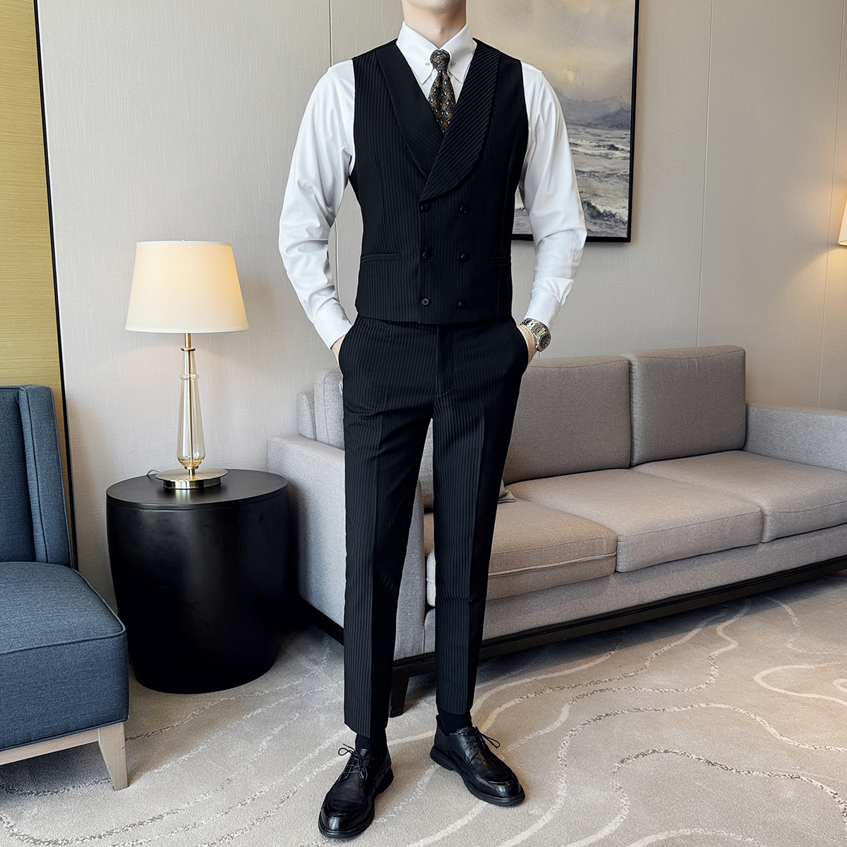 ( Vest + Pants) Men Luxury Str - مراجعة Men'S Grooming Club وسعره