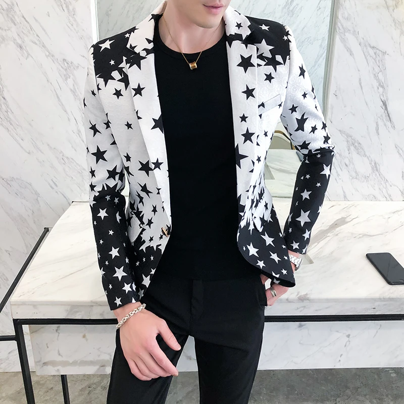 Star Print Slim Fit Blazers 20 - مراجعة Men'S Grooming Club وسعره