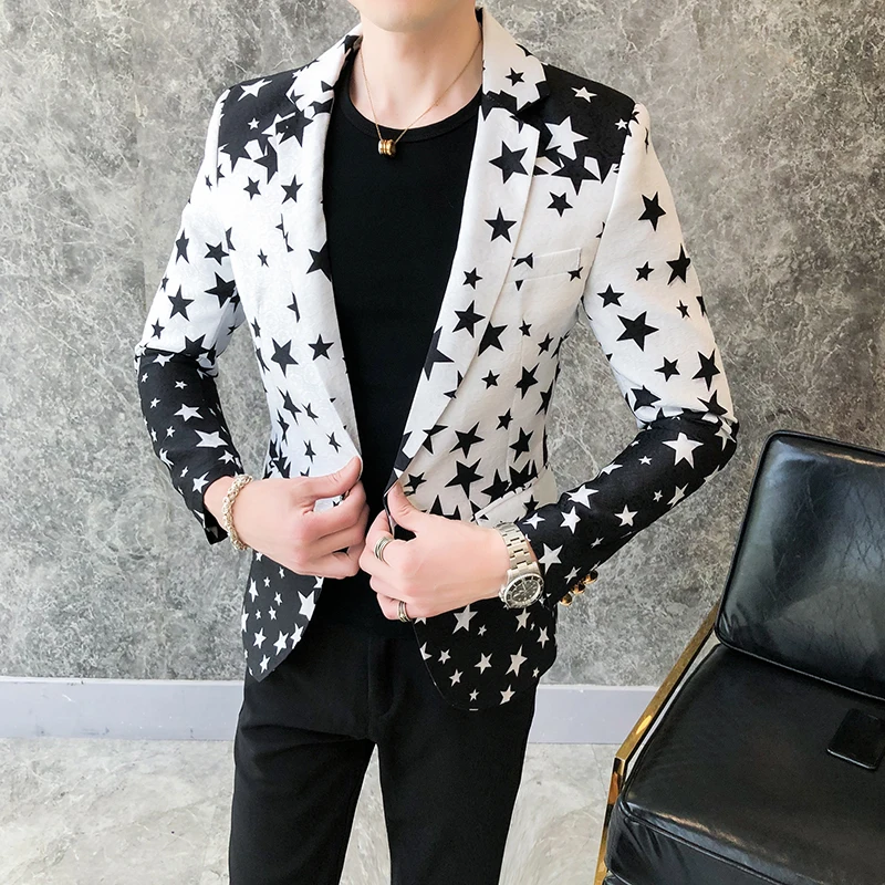 Star Print Slim Fit Blazers 20 - مراجعة Men'S Grooming Club وسعره
