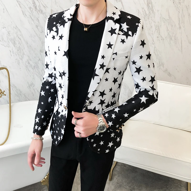 Star Print Slim Fit Blazers 20 - مراجعة Men'S Grooming Club وسعره