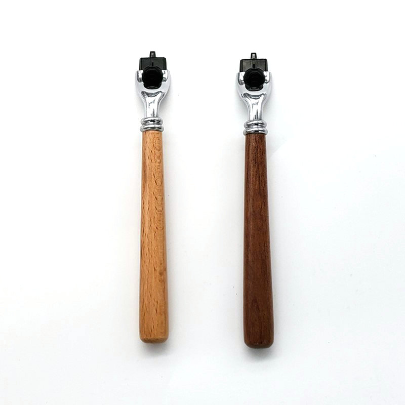 Men 's Wood long handle  Manua - مراجعة Straight Razor Safety وسعره