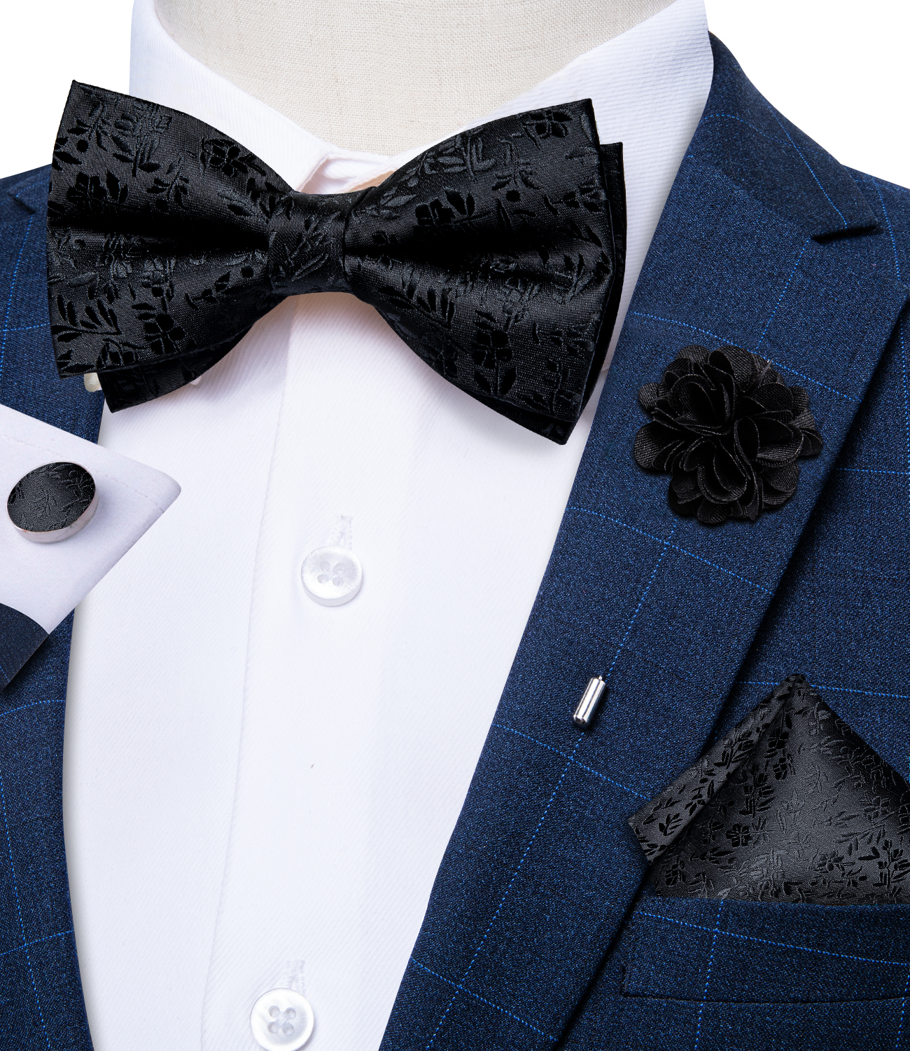 4Pcs Black Solid Floral Men's  - مراجعة Men'S Grooming Set Gift وسعره