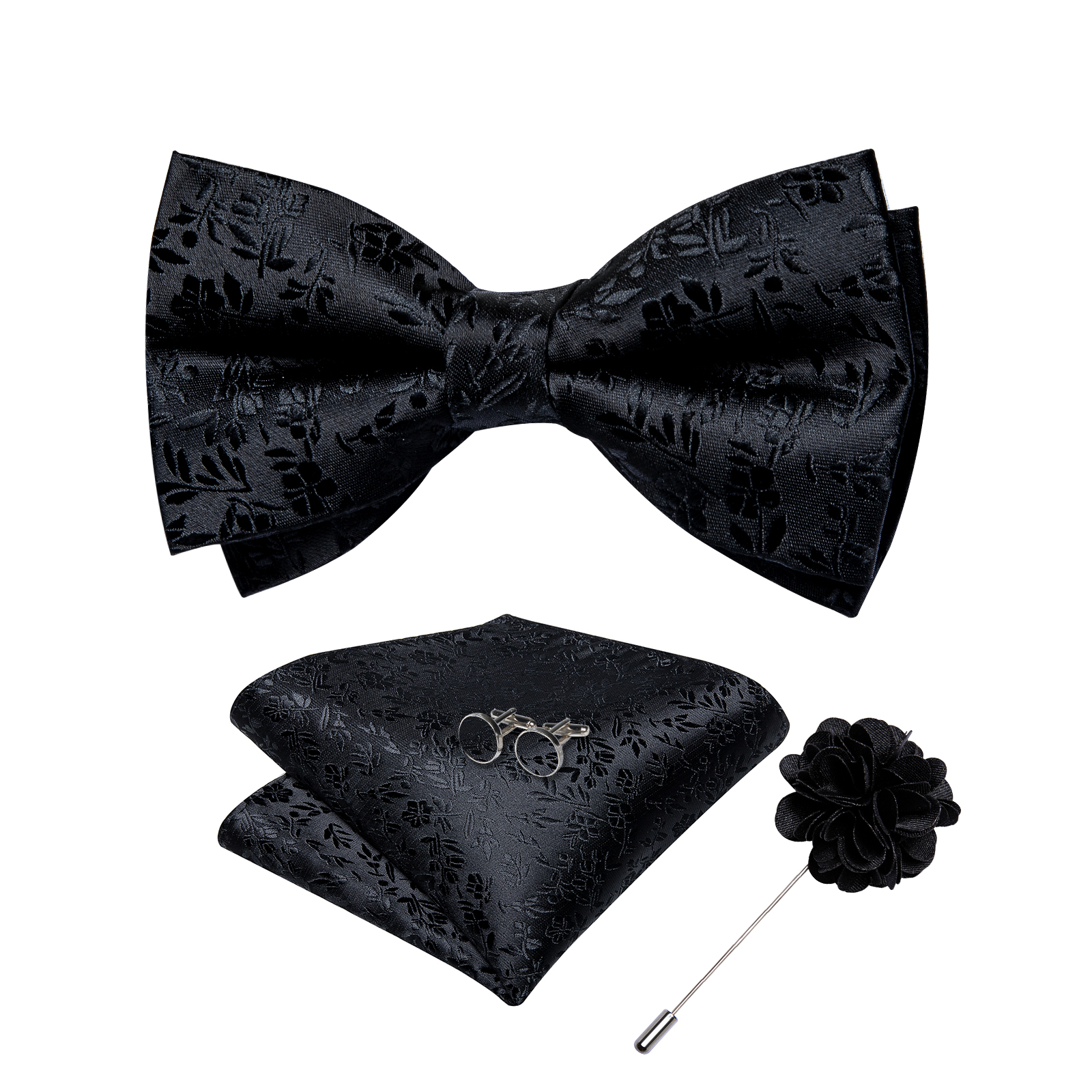 4Pcs Black Solid Floral Men's  - مراجعة Men'S Grooming Set Gift وسعره