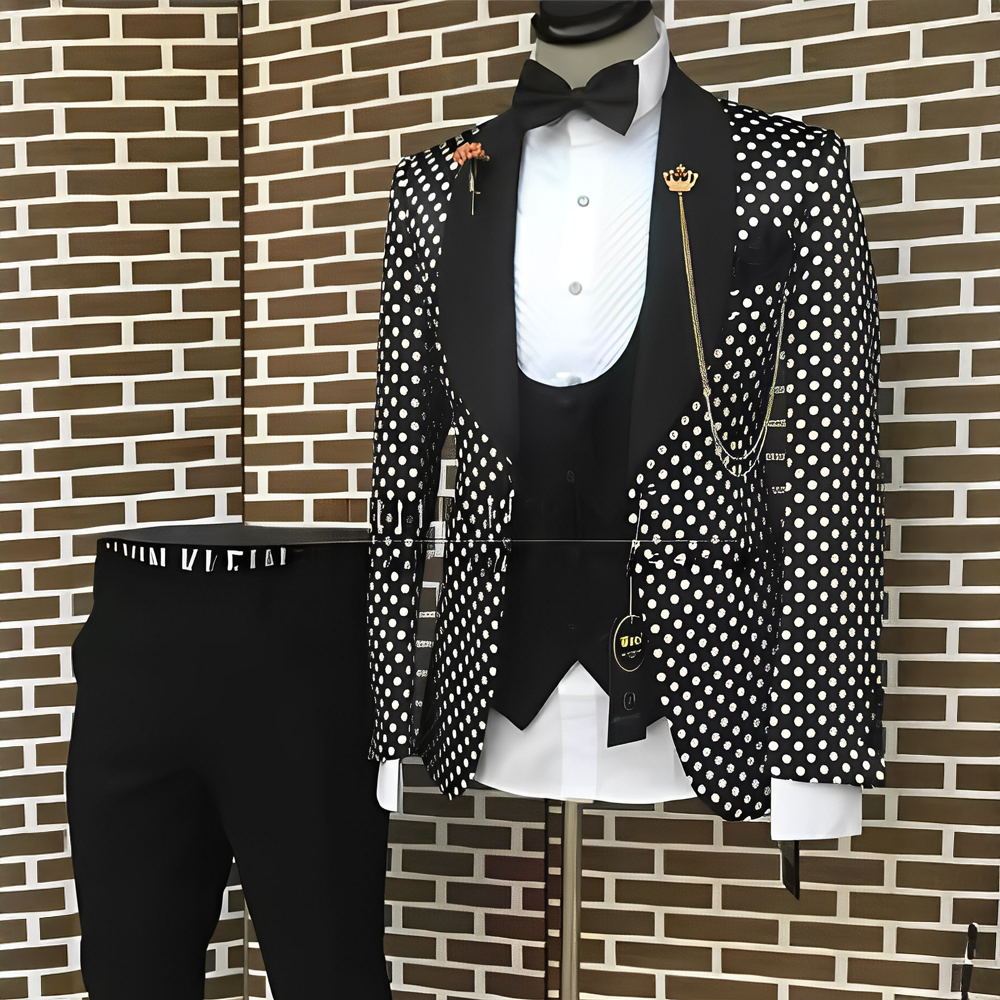 Spotted Men's Suit 3 Piece Set - مراجعة Men'S Grooming Spot وسعره