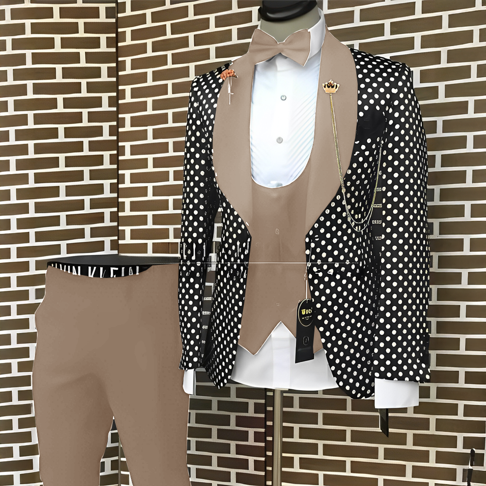 Spotted Men's Suit 3 Piece Set - مراجعة Men'S Grooming Spot وسعره