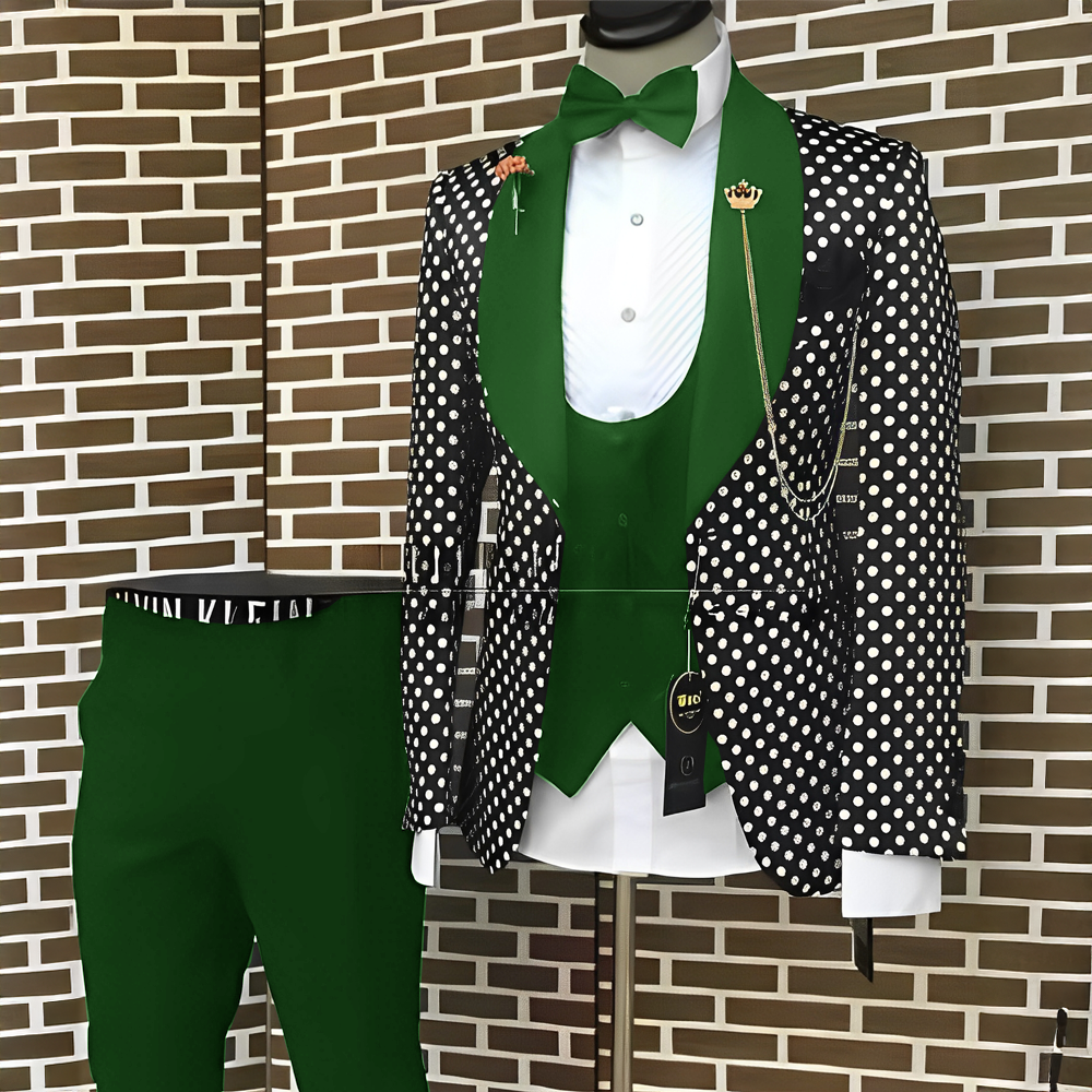 Spotted Men's Suit 3 Piece Set - مراجعة Men'S Grooming Spot وسعره