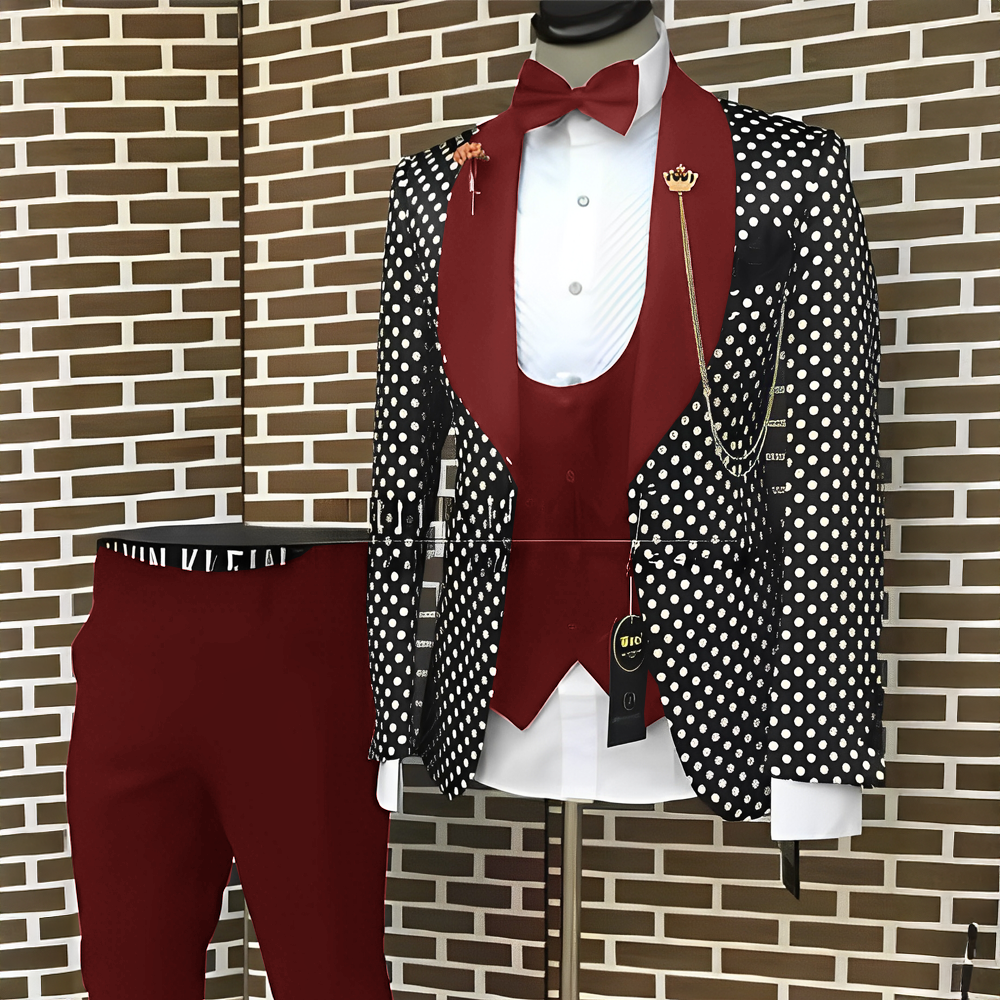 Spotted Men's Suit 3 Piece Set - مراجعة Men'S Grooming Spot وسعره