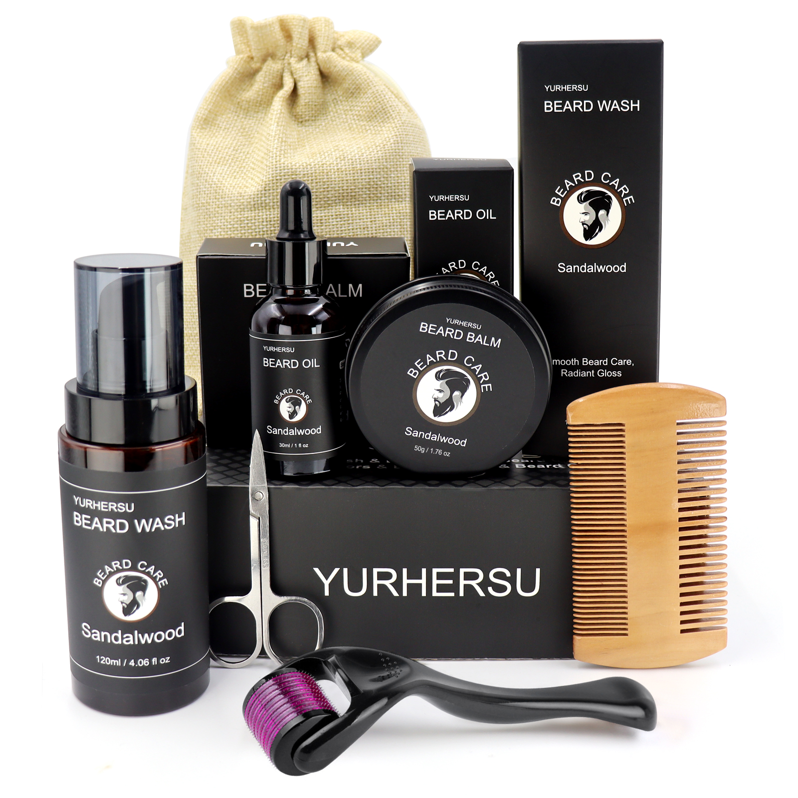 7Pcs Beard Care Kit for Men, G - مراجعة Men'S Grooming Set Gift وسعره